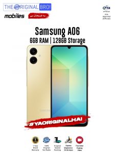Samsung A06 - 6GB RAM - 128GB Storage - PTA Approved - 12 Months Warranty - Gold - The Original Bro Mobiles - TOB36